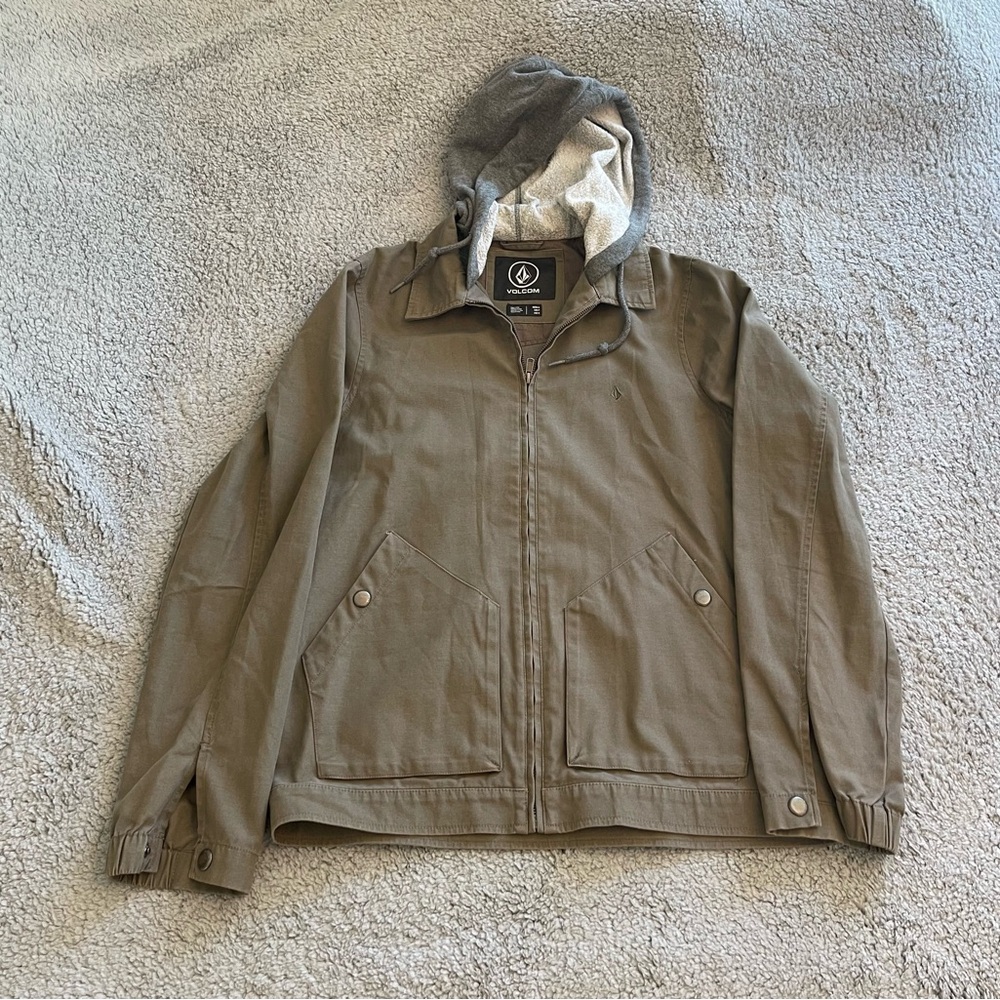 Volcom Men's Tan and Gray Lightweight Jacket